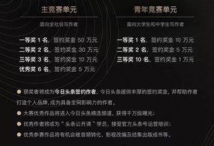 今日头条大赛奖金多少,高额奖金等你来拿！”